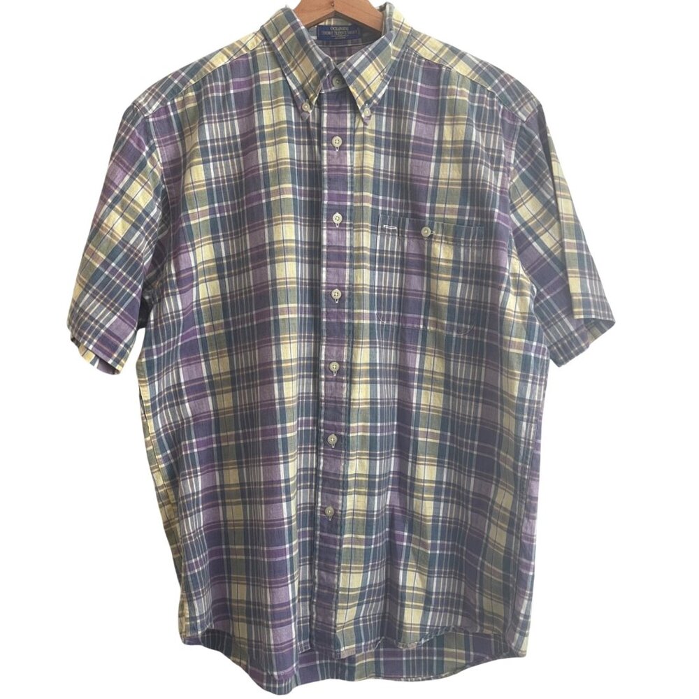 Pendleton Mens Preppy Plaid Button Down Shirt Size L Coastal Beachy Classic